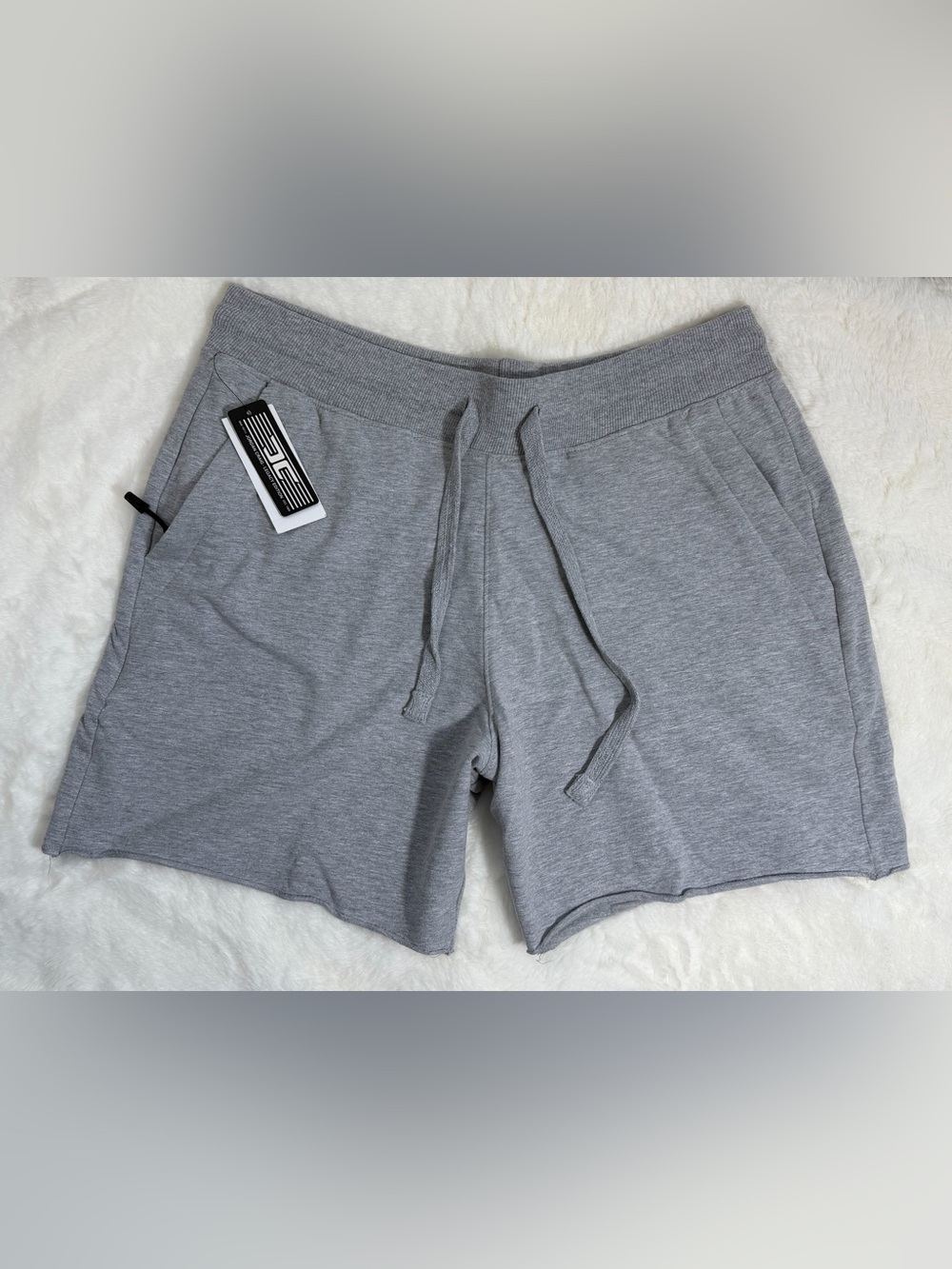 Men's Jordan Craig ATHLETIC SUMMER BREEZE KNIT SHORTS Gray Size Large zip pocket